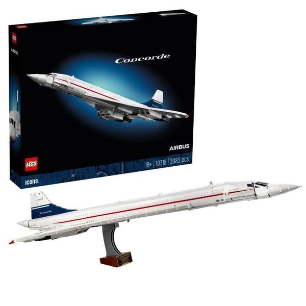 LEGO 10318 Eksklusive Cdiscount-ikoner Concorden. Flymodelbyggesæt til voksne. Flykøretøjssæt