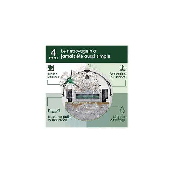 iRobot Roomba 105 Combo+Autoempty Dock - 2-i-1 robotstøvsuger - 7 kPa sugeevne - LiDAR-navigation - Tæppedetektion