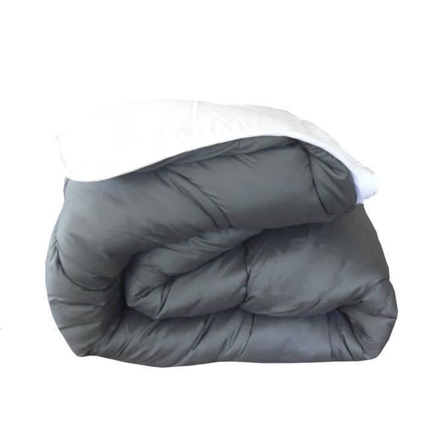 ABEIL Tofarvet varm dyne - 240 x 260 cm - Hvid og grå