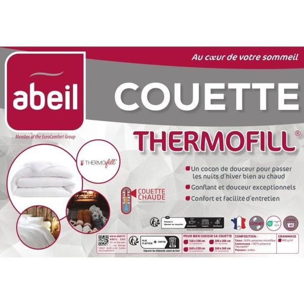 ABEIL Varm dyne 400gr/m² Thermofill 220 x 240 cm
