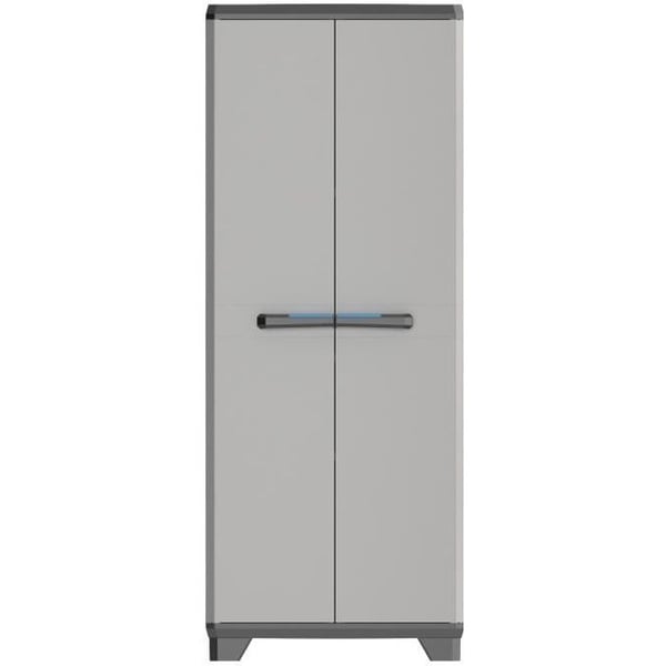KETER LINEAR højskab - Sort / Grå - 68 x 39 x 173 cm - 3 justerbare hylder - Låsbar