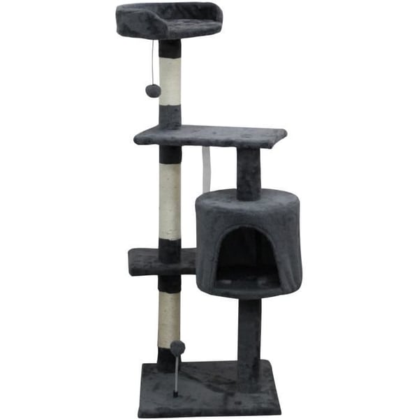 JASPER Gråt kradsetræ 40 x 40 x 114 cm - 3 platforme. 1 niche. kradsetræer JASPER Gråt kradsetræ 40 x 40 x 114 cm - 3 platforme. 1 niche. kradsetræer
