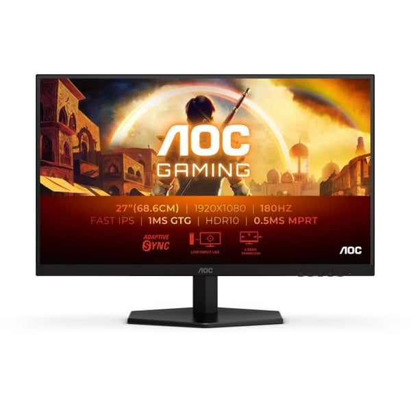 AOC Gaming PC-skærm - 27G42E - 27'' FHD - IPS-panel - 180Hz - 0.5MS MPRT - Adaptiv synkronisering - HDMI/DP AOC Gaming PC-skærm - 27G42E - 27'' FHD - IPS-panel - 180Hz - 0.5MS MPRT - Adaptiv synkronisering - HDMI/DP