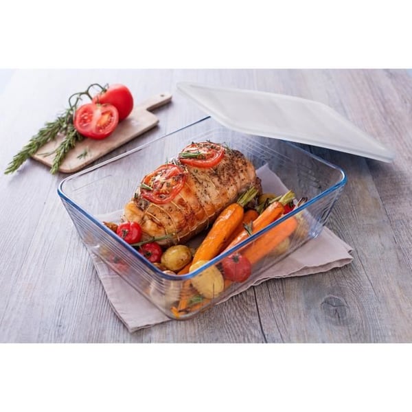 Rektangulær opbevaringsbeholder - PYREX - 1451005 - Plastlåg - Borosilikatglas - 22 x 17 cm
