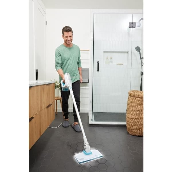 Monitoiminen höyrymoppi - BLACK & DECKER - BHSM15FX08-QS - 1500 W - 8 lisäosaa - Valkoinen / Harmaa / Sininen