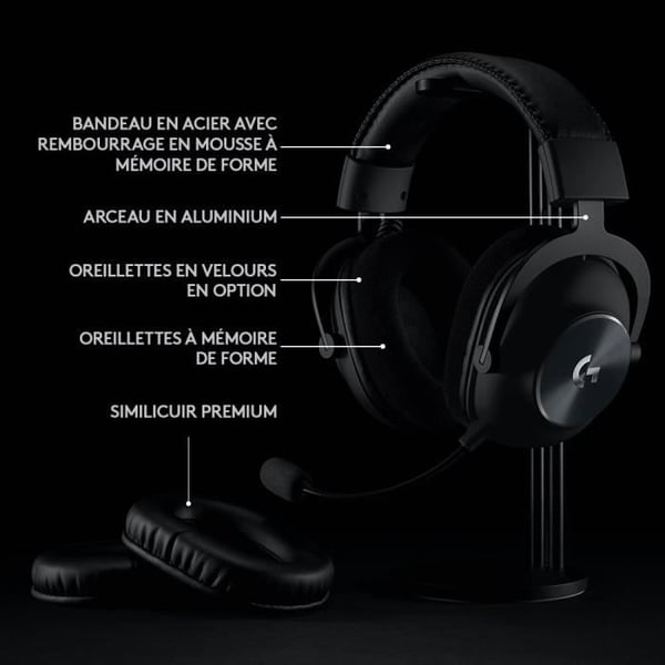 Logitech G Pro X trådlöst spelheadset med mikrofon - svart