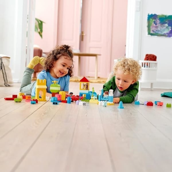 LEGO 10914 DUPLO Deluxe Klosslåda. Byggset med förvaring. Pedagogisk leksak för bebisar 1,5 år gamla