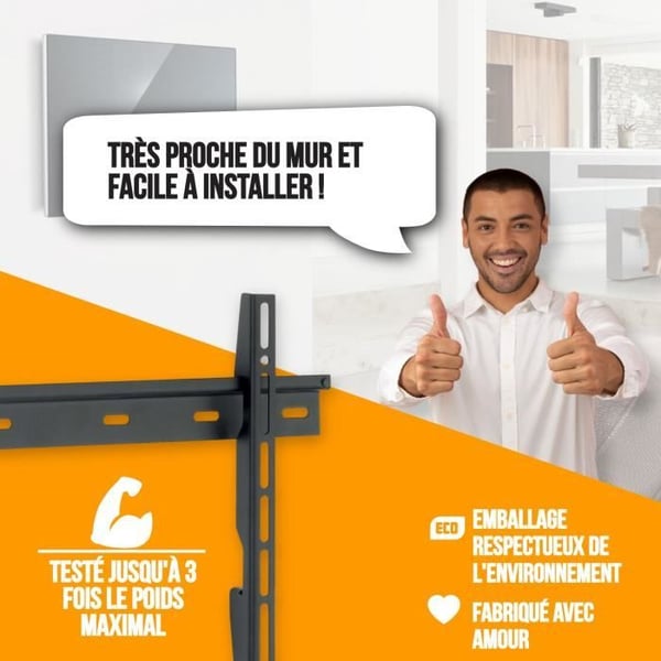 NANOOK TV-vægbeslag - Ultra Flat - 32-55 tommer - til LCD- og (O)LED-TV - Sort