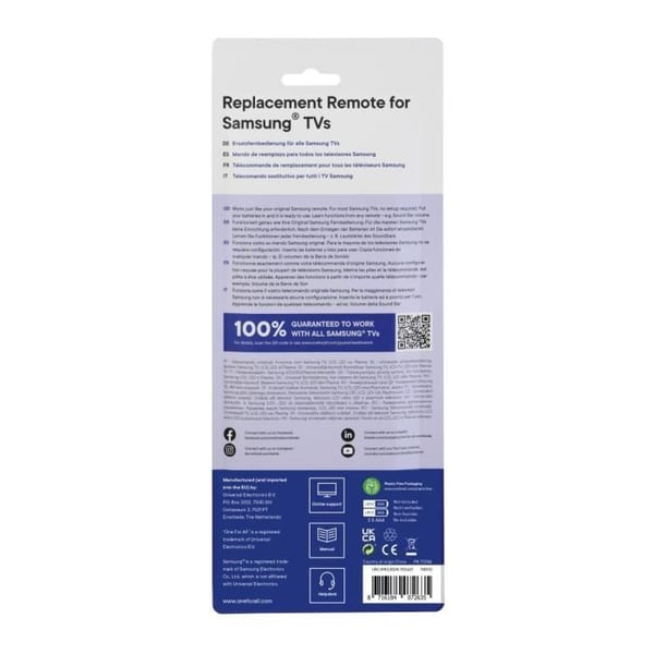 ONE FOR ALL URC4910 - Samsung-television kaukosäätimen vaihto