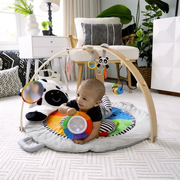 BABY EINSTEIN Ocean Explorers lekmatta - Zen zebran. Trälekbåge och multisensoriska leksaker