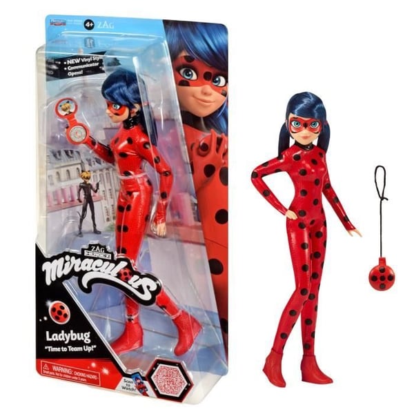 BANDAI - Mirakuløs Mariehøne - 26 cm Modedukke - Mariehøne med sin telefon - Nyt kostume med vinyleffekt - P50028