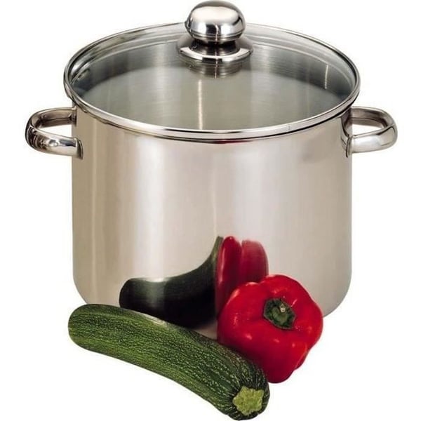 BAUMALU Rostfritt stål cateringkärl + glaslock - 28 cm