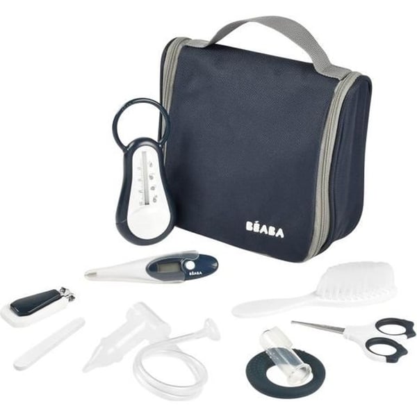 BÉABA - Necessär för baby - 9 tillbehör - Bad- och digitaltermometer - Bitring - Tandköttsmassage - Nattblå BÉABA - Necessär för baby - 9 tillbehör - Bad- och digitaltermometer - Bitring - Tandköttsmassage - Nattblå