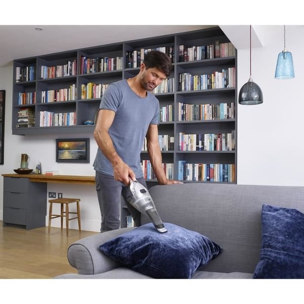 BLACK+DECKER NVC220WC-QW Dustbuster Litium 7.2V 15.5 AirWatts 385 ml Sladdlös Handhållen Dammsugare Metallic Grå