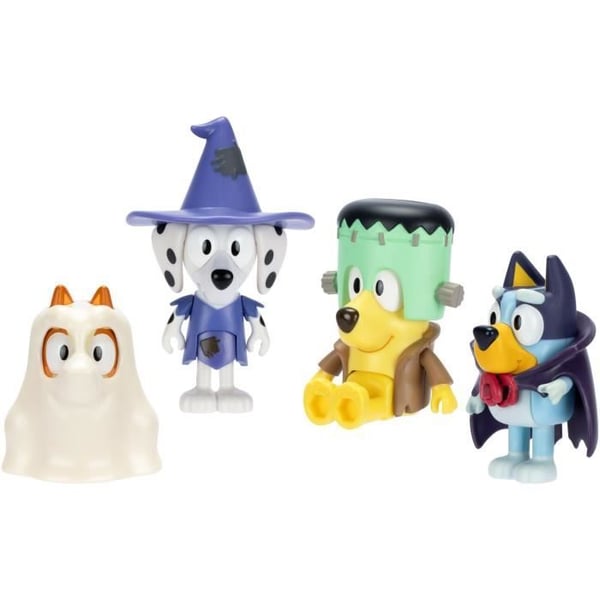 Figuurisetti - BLUEY - Pukujen kokoelma - 4 nivellettyä figuuria - Mukana lisävarusteet