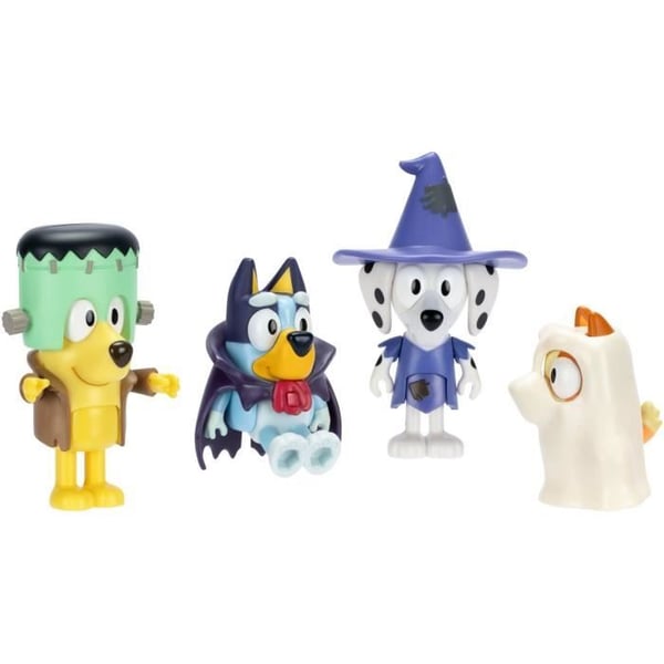 Figuurisetti - BLUEY - Pukujen kokoelma - 4 nivellettyä figuuria - Mukana lisävarusteet