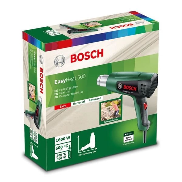 Bosch värmepistol - EasyHeat 500 (1600W. luftflöde: 240 / 450 l/min. temperatur: 300/500°C)