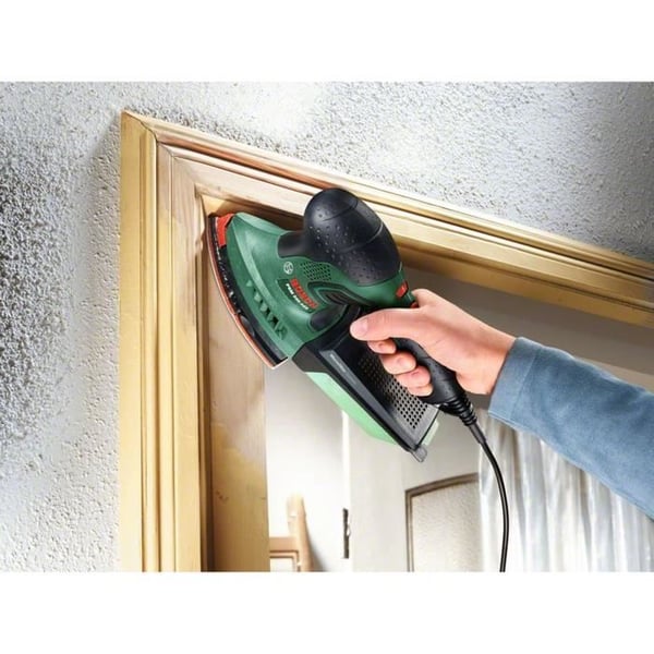 Bosch-monitoimihiomakone - PSM 200 AES (toimitetaan 2 hiomapaperin, hiomatyynyn ja kotelon kanssa)