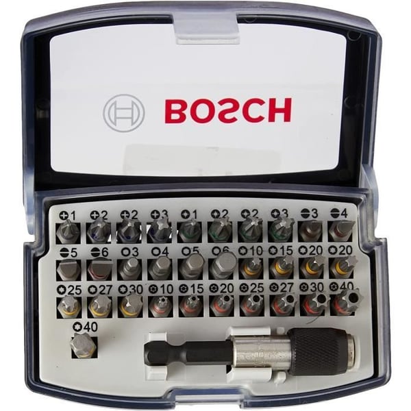 BOSCH PROFESSIONAL 32-delt skruetrækkerbitsæt (ekstra hård skruetrækkerbit, boremaskine og skruetrækkertilbehør)