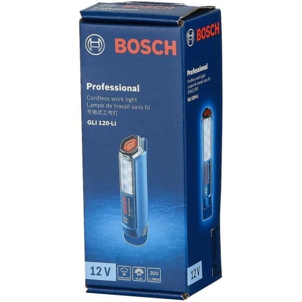 Bosch Professional GLI 12V-300 lampa utan batteri 6 lysdioder - 300 lumen - upp till 9 timmars ljusstyrka - 06014A1000