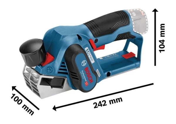 Bosch Professional GHO 12V-20 Akku-høvl - 06015A7002 - Til høvling af træ - L-BOXX medfølger