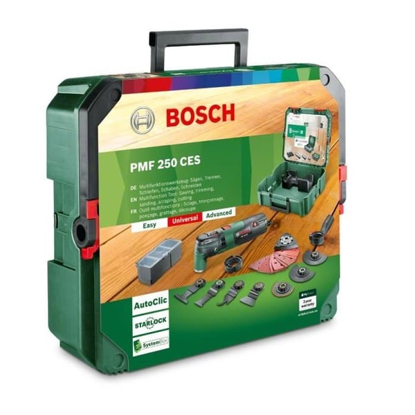 Bosch-monitoimityökalu - PMF 250 CES - sähkökäyttöinen - 20 tarviketta - vihreä