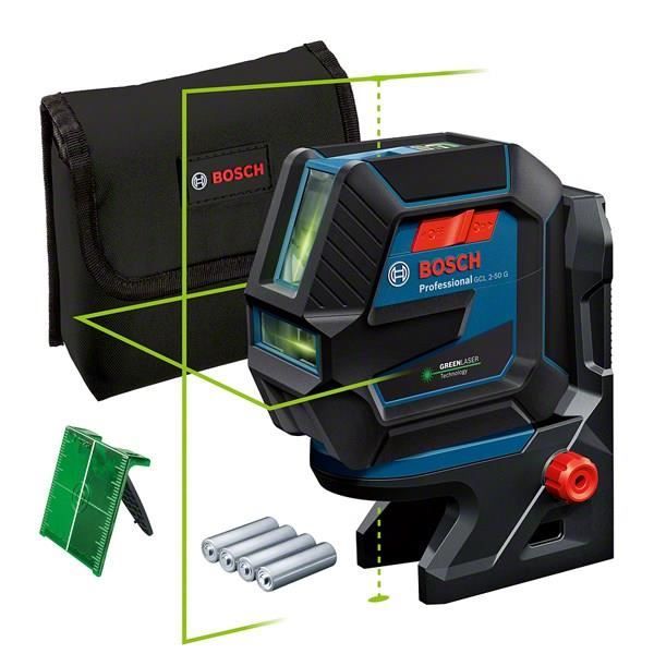 Vihreä laser 2 pistettä ja linjaa GCL 2-50 G RM 10 -tuella - BOSCH - 0601066M00