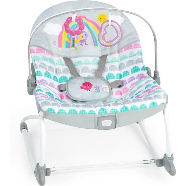 BRIGHT STARTS Regnbågsbabysäng. Rosa. Lugnande vibrationer. 2 lutningslägen. Upp till 30 månader BRIGHT STARTS Regnbågsbabysäng. Rosa. Lugnande vibrationer. 2 lutningslägen. Upp till 30 månader