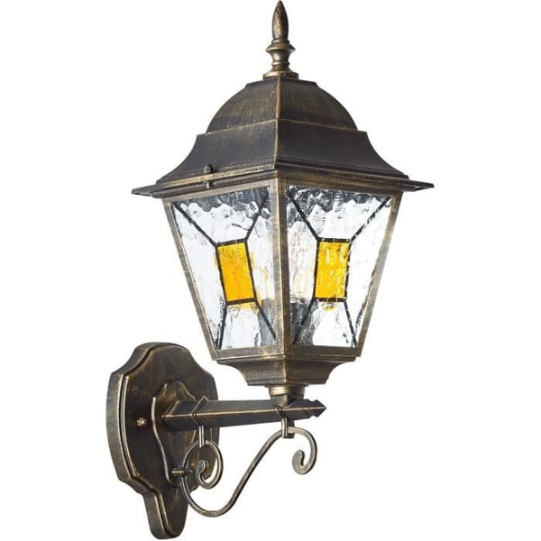Utomhusvägglampa - BRILLIANT - JANEL - metall/glas - svartguld - IP44