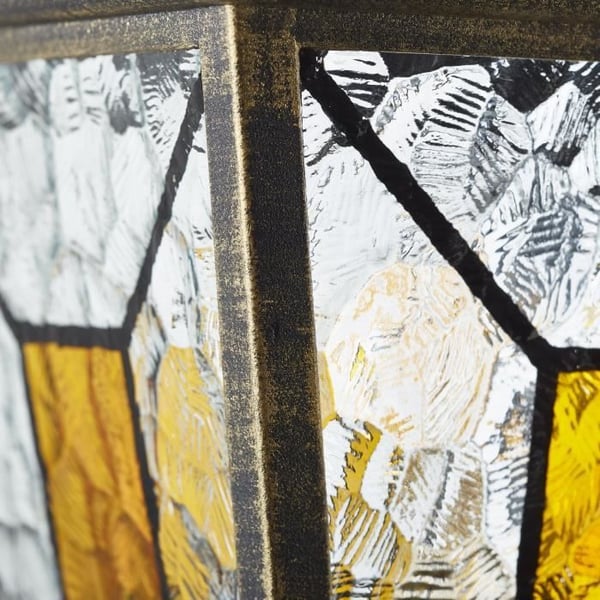 Utomhusvägglampa - BRILLIANT - JANEL - metall/glas - svartguld - IP44