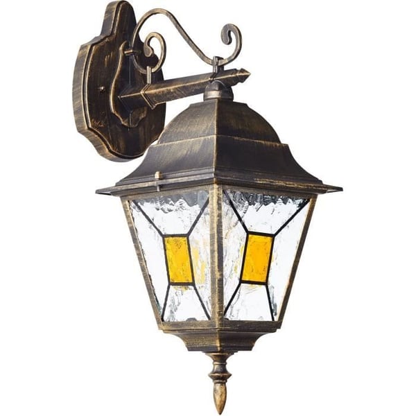 Utomhusvägglampa - BRILLIANT - JANEL - Metall/glas - Svart - E27 max 60W