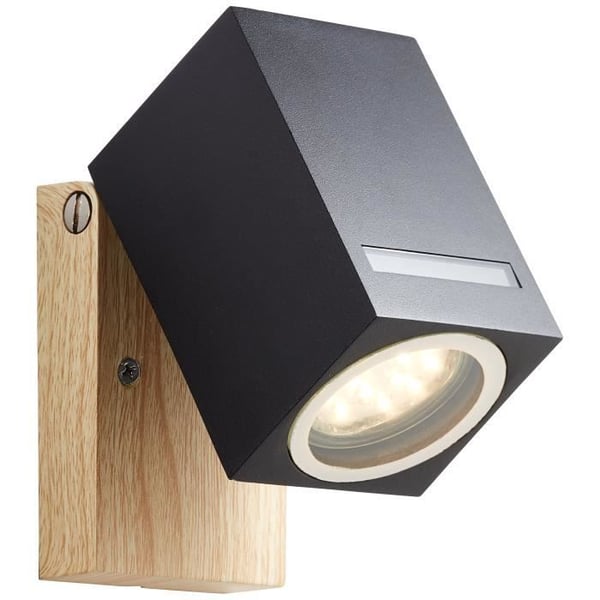 GALENI utomhusvägglampa - BRILLIANT - svart/naturfärgad - metall/glas - GU10 1x20W