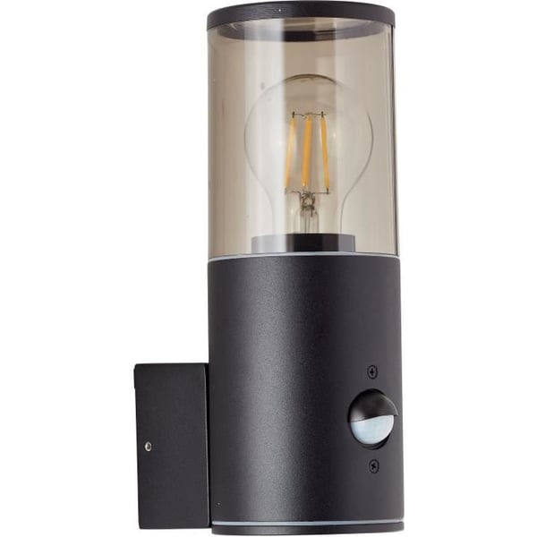 SERGIORO utomhusvägglampa med rörelsedetektor - Frostad svart - E27 20W - Aluminium/Plast - IP44