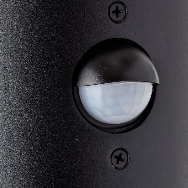 SERGIORO utomhusvägglampa med rörelsedetektor - Frostad svart - E27 20W - Aluminium/Plast - IP44