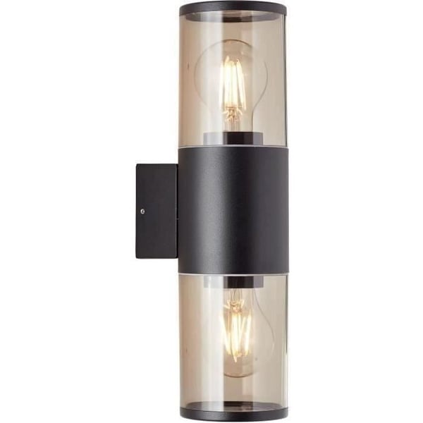 SERGIORO utomhusvägglampa - BRILLIANT - frostad svart - 2xE27 20W - aluminium/plast - IP44