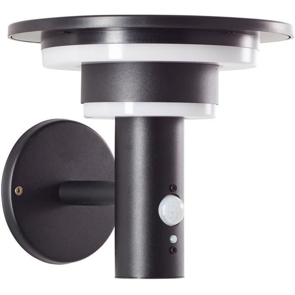 Utomhusvägglampa - BRILLIANT - GARVINA - LED och solcell - Rörelsedetektor - Rostfritt stål och plast - 4 W - Svart