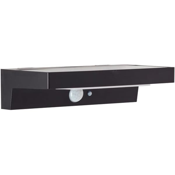 Utomhusvägglampa - BRILLIANT - BARKER - LED och solcell - Rörelsedetektor - Plast - 4 W - Svart