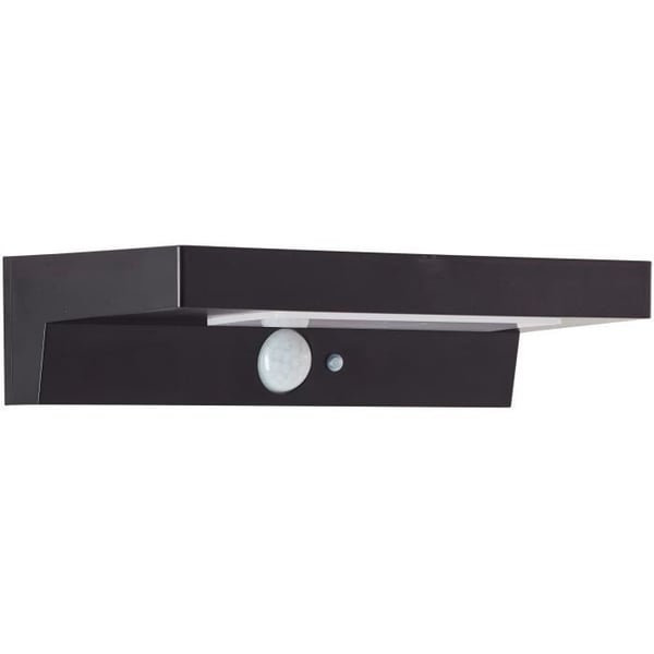 Utomhusvägglampa - BRILLIANT - BARKER - LED och solcell - Rörelsedetektor - Plast - 4 W - Svart
