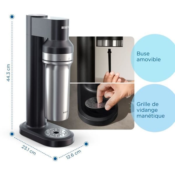 BRITA Sodavandsmaskine - SodaTRIO Sort - 1 1L flaske og 1 CO2-cylinder medfølger