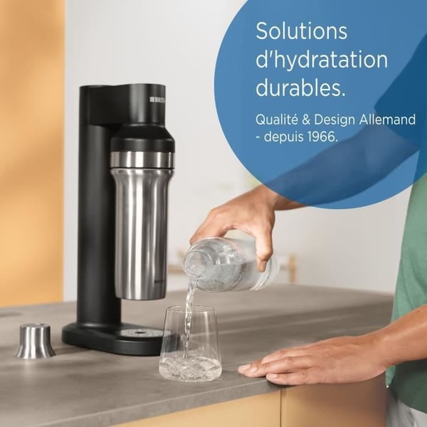 BRITA isoleret flaske - SodaTRIO-kompatibel - 0,65 l kapacitet - Rustfrit stål - Sort
