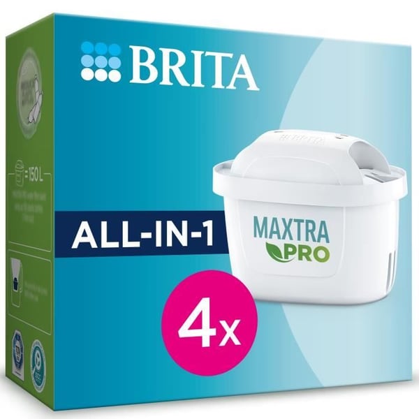 BRITA patron - Maxtra Pro All-In-1 - Pakke med 4 - Op til 600 liter filtreret vand