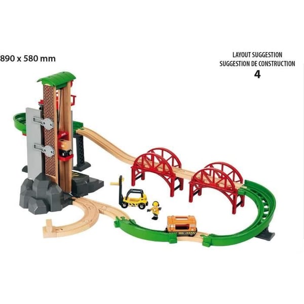 BRIO World Grand Circuit Multimodal Platform - 32-delt bokssæt - Trætogsæt - Ravensburger - Fra 3 år - 33887