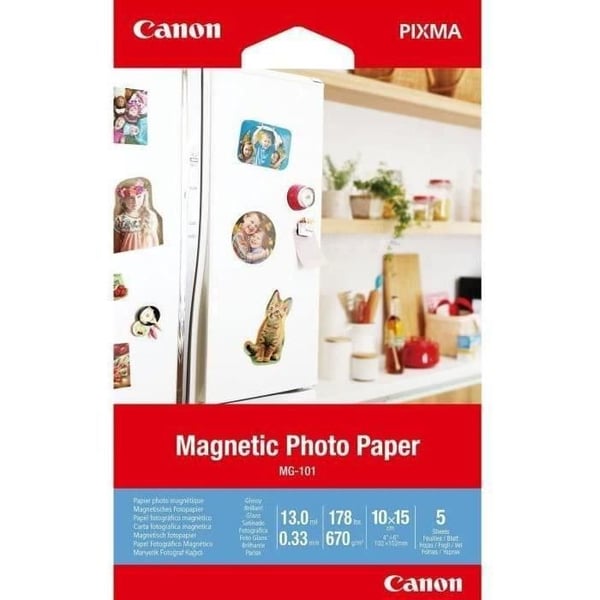 Canon printpapir magnetisk fotopapir MG-101 A6 - 5 ark - 670 g/m²