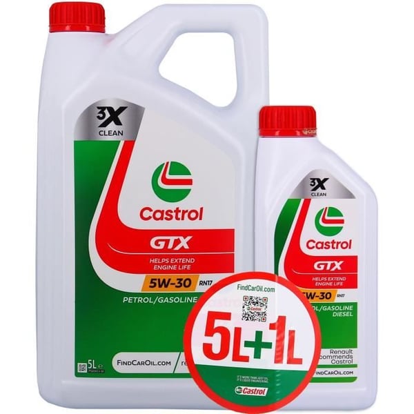 Motorolie - CASTROL GTX - 5W-30 RN17 - 5L+1L - 057086 Motorolie - CASTROL GTX - 5W-30 RN17 - 5L+1L - 057086