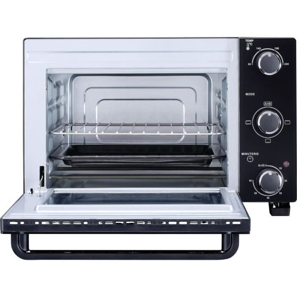 CONTINENTAL EDISON CEMF22B - 22L sort elektrisk miniovn - 1300W - Rotisserie. Naturlig konvektion