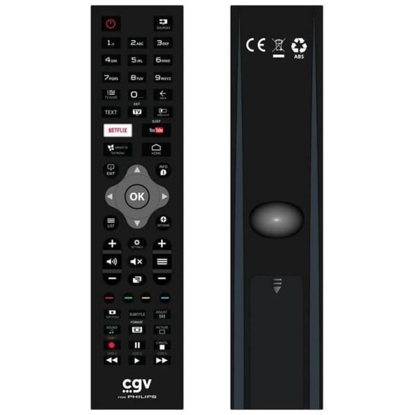 Ersättningsfjärrkontroll - CGV - FIDELIO Philips - För Philips-TV-apparater - Ingen programmering - Klar att använda