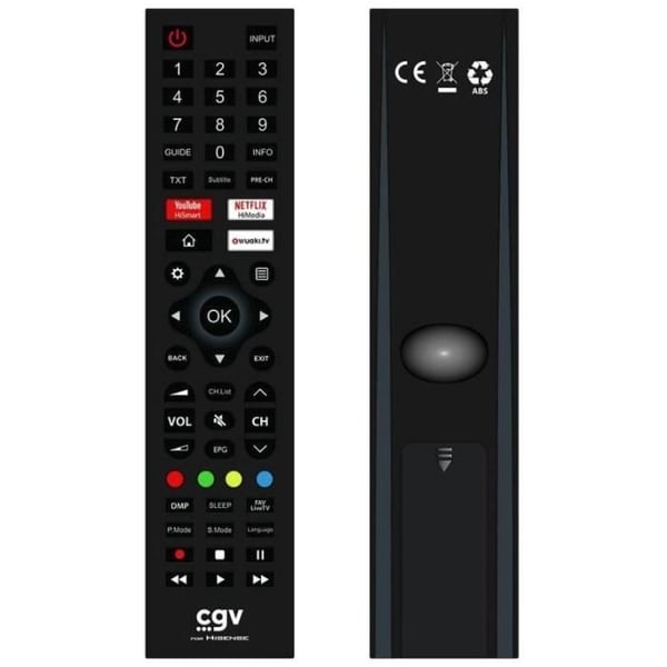 Ersättningsfjärrkontroll - CGV - FIDELIO Hisense - För Hisense-tv-apparater - Ingen programmering - Klar att använda