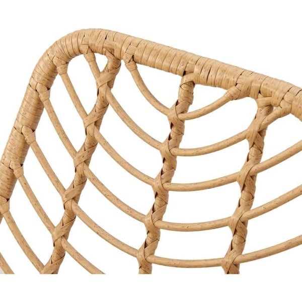 Sæt med 2 havestole - Imiteret naturlig rattan - Stålstruktur - L63,5 x H 86 x D 48 cm