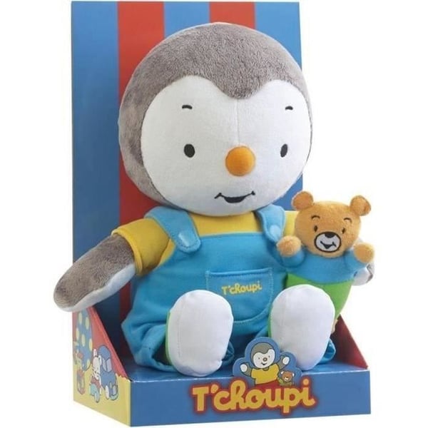 Jemini T'choupi - 30 cm Tchoupi plyslegetøj med bamse