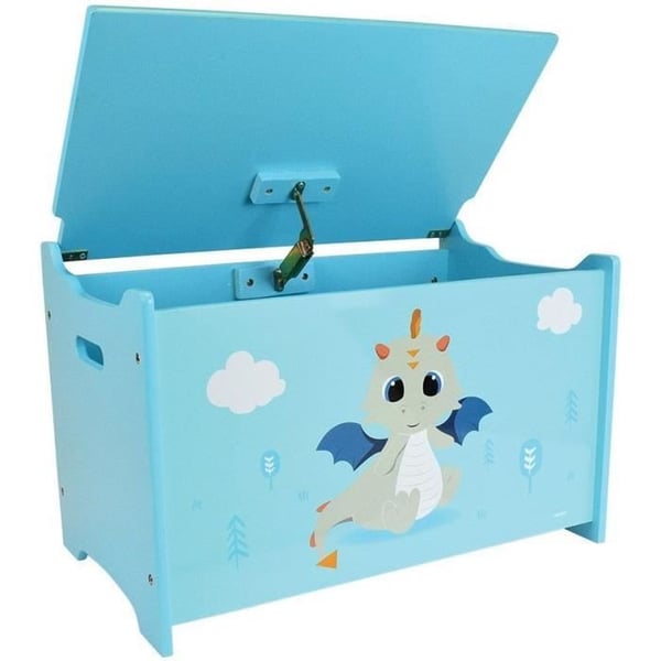 Puinen leluarkku LEON LOHIKÄÄRME - HUPITALONEN - ± 40 x 58 x 36 cm - Sininen
